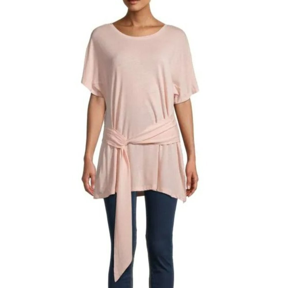NWT New $98 BCBGMAXAZRIA Pink Linen Dolman Sleeve Top Size XXS